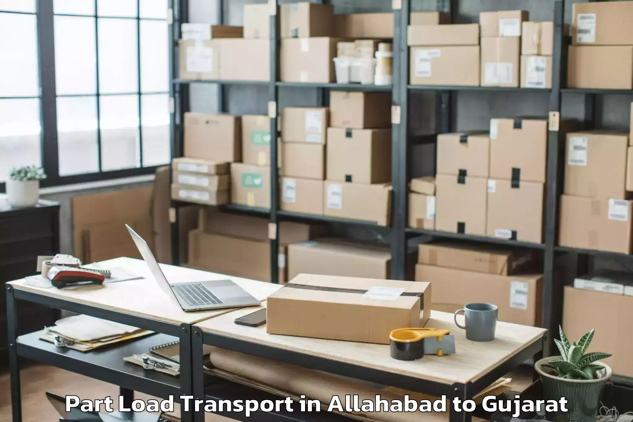 Top Allahabad to Abrama Part Load Transport Available